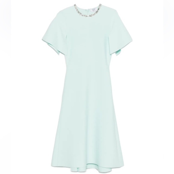 McQueen Embellished Short-Sleeve Midi Dress Green XL - hulwithkids.com